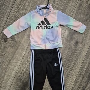 Adidas Multicolor Jacket and Black Pants Set